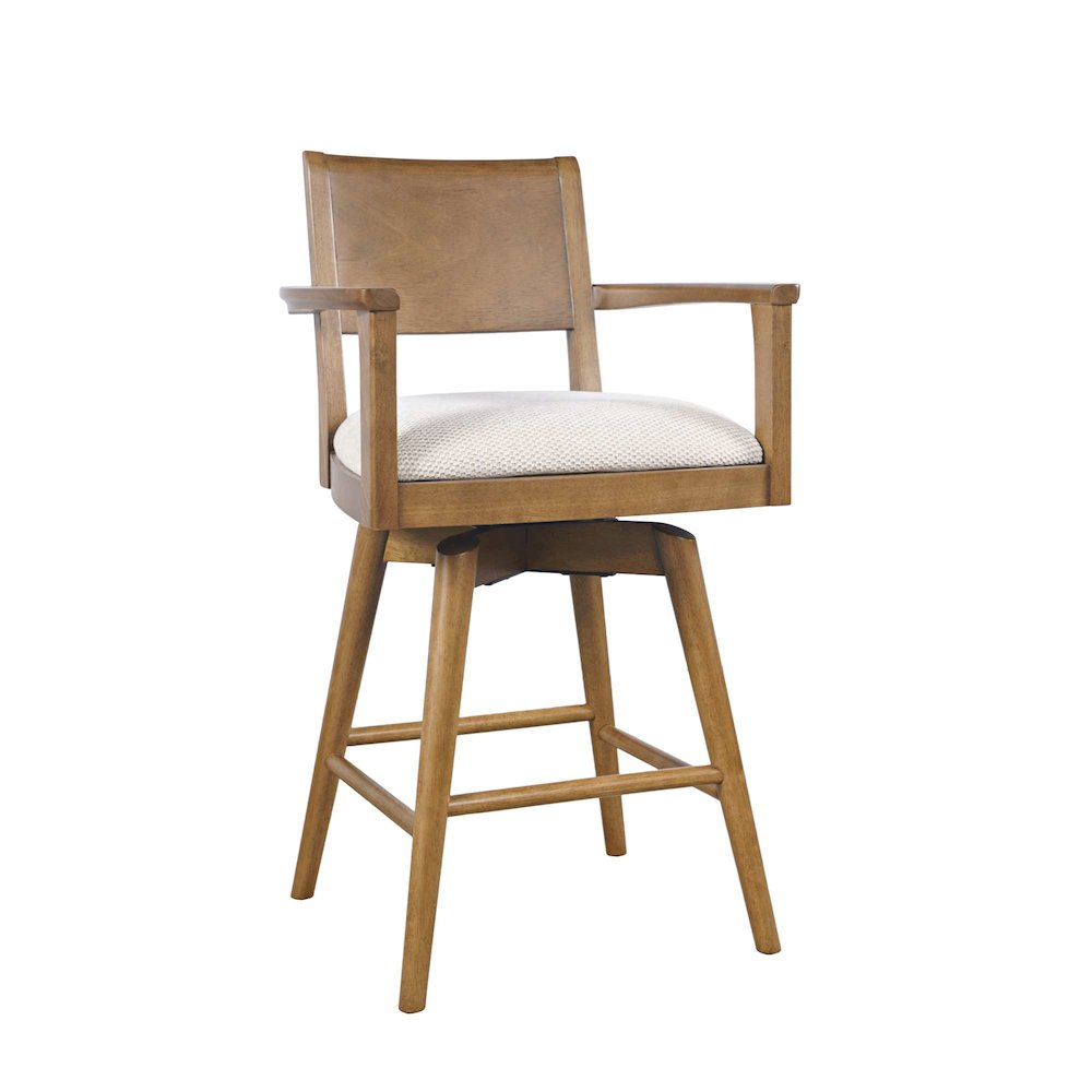 Axis Mid-Century Modern Five Piece Round Counter Height Panel Swivel Dining Set