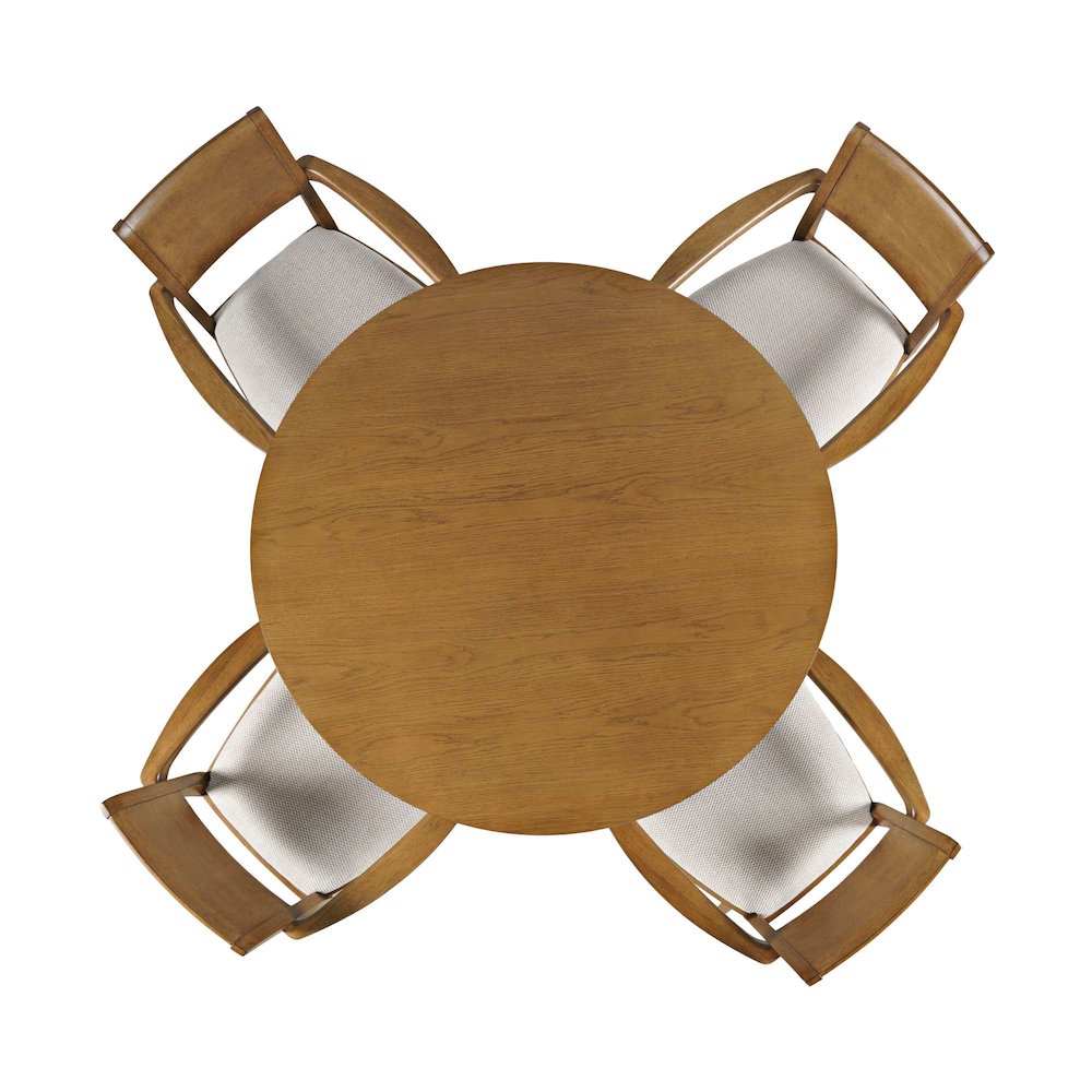Axis Mid-Century Modern Five Piece Round Counter Height Panel Swivel Dining Set