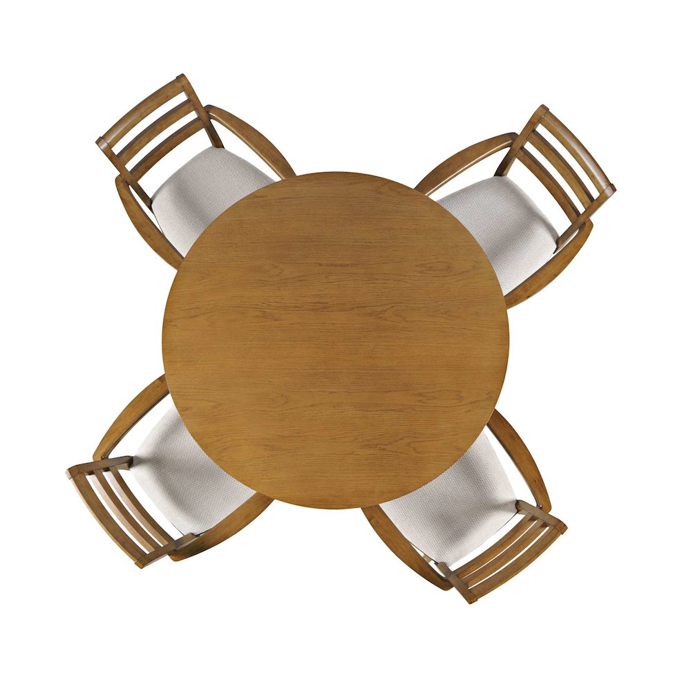 Axis Mid-Century Modern Five Piece Round Ladderback Swivel Dining Set