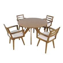 Axis Mid-Century Modern Five Piece Round Ladderback Swivel Dining Set