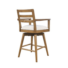 Axis Mid-Century Modern Upholstered Ladderback Swivel Barstool - Set of 2