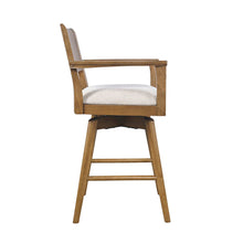 Axis Mid-Century Modern Upholstered Swivel Panel Barstool - Set of 2