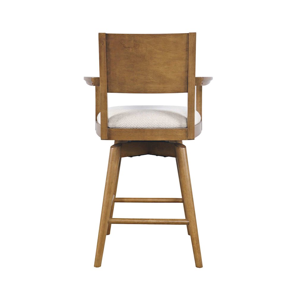 Axis Mid-Century Modern Upholstered Swivel Panel Barstool - Set of 2