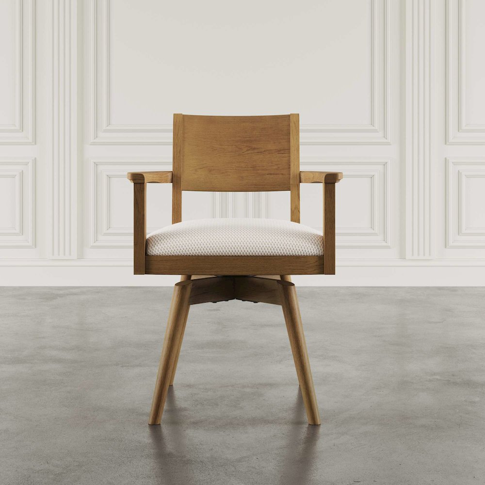 Axis Mid-Century Modern Upholstered Swivel Panel Barstool - Set of 2