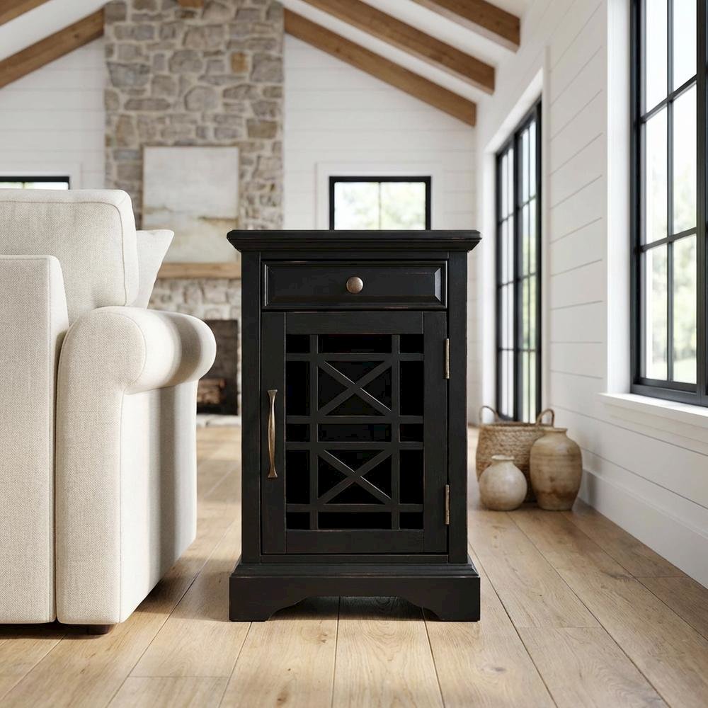 Power Chairside End Table with Outlets, Accent Side Table for Living Room