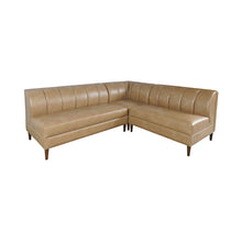 Ruston Modern Banquette Faux Leather Sectional with Five Seats and Corner Wedge