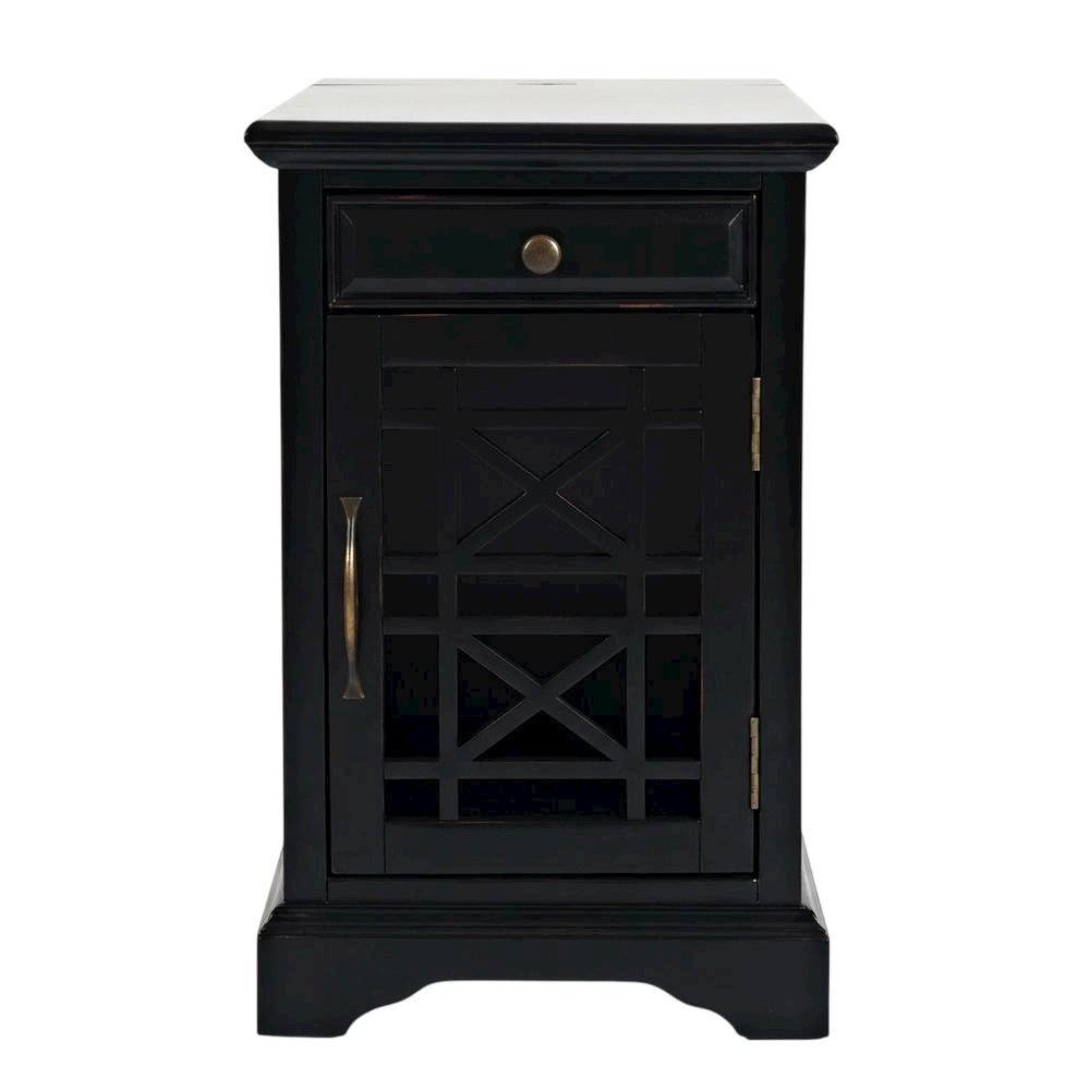 Power Chairside End Table with Outlets, Accent Side Table for Living Room