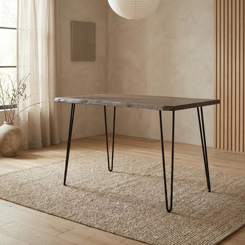 Counter Height Dining Table, Natural Edge Kitchen Table for Dining Room