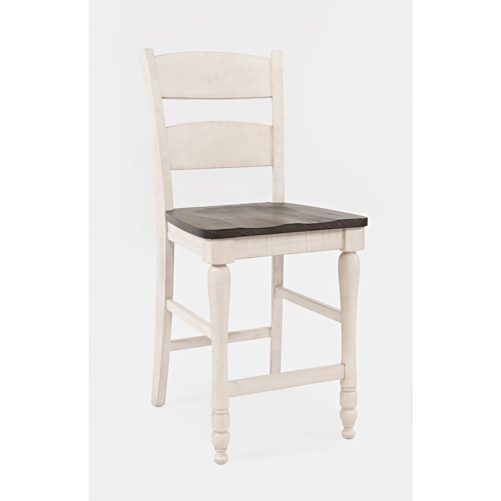 Rustic Reclaimed Pine Farmhouse Ladderback Counter Stool (Set of 2)