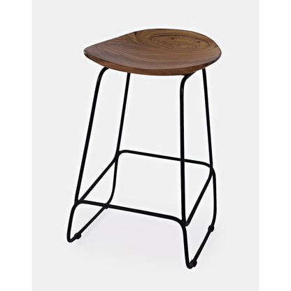 Nature's Edge Solid Acacia Counter Height Backless Stool (Set of 2)