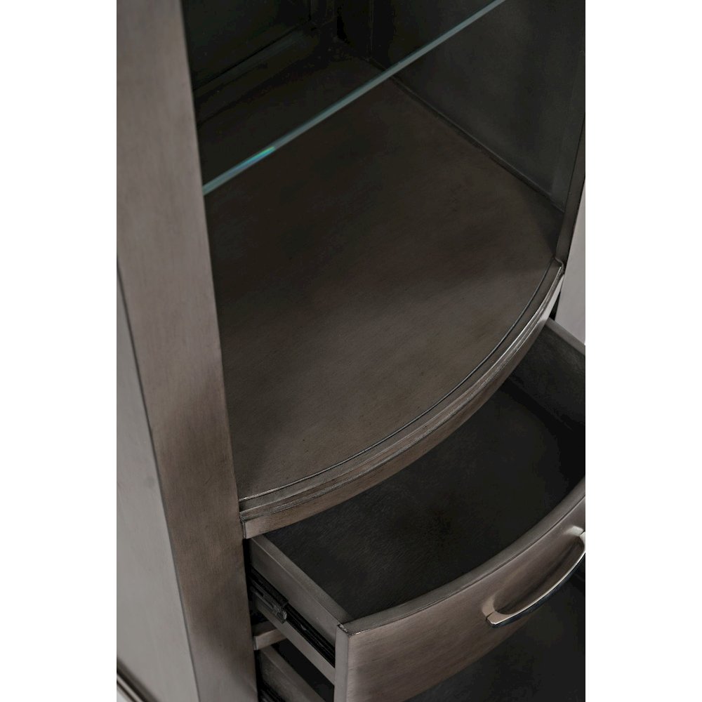 Coastal Contemporary Entertainment Center with 60" TV Console and LED Lights