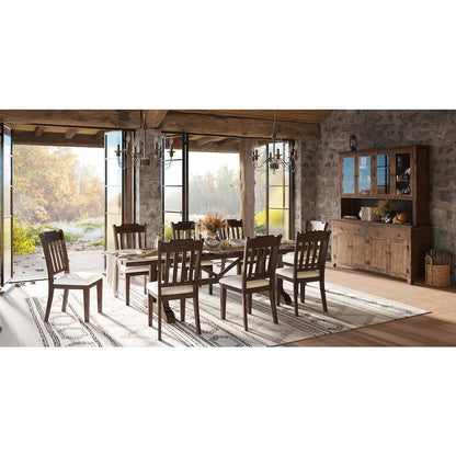Bakersfield Mission Style  57'' Solid Acacia Upholstered Dining Bench