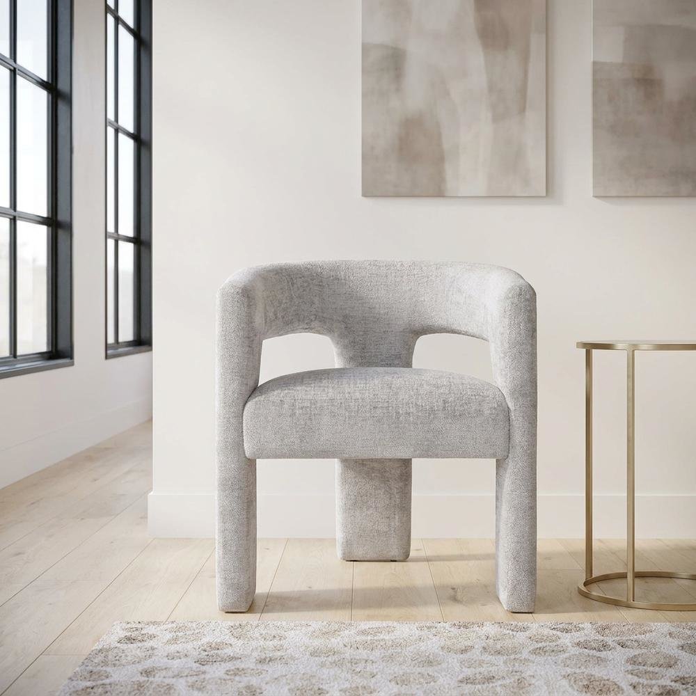 Modern Jacquard Counter Stool, Iron Frame, Grey, Single