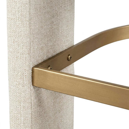 Modern Upholstered Counter Stool, Iron Frame, Natural, Set of 2