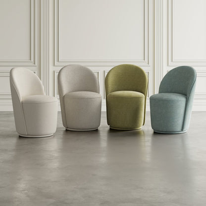 Landon Mid-Century Modern Upholstered Swivel Dining Chair (Set of 2)
