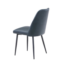 Seven Piece Solid Acacia Dining Set with Upholstered Mid-Century Modern Chairs