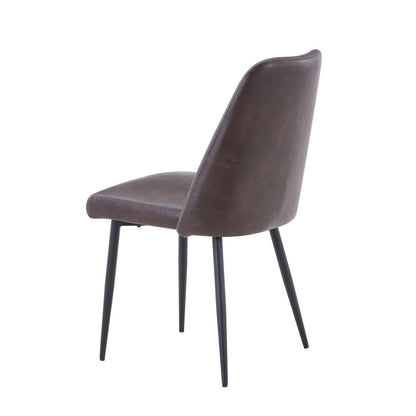 Five Piece Solid Acacia Dining Set with Upholstered Mid-Century Modern Chairs