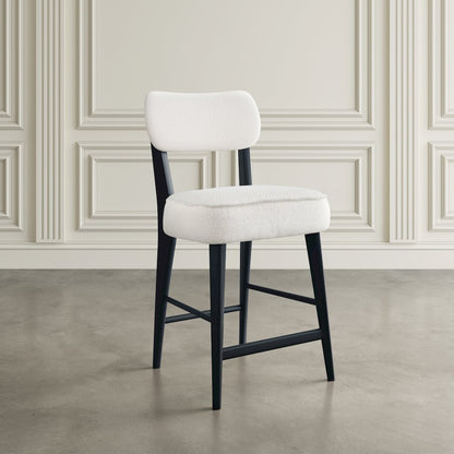Wes Mid-Century Modern Boucle Upholstery Counter Barstool (Set of 2)