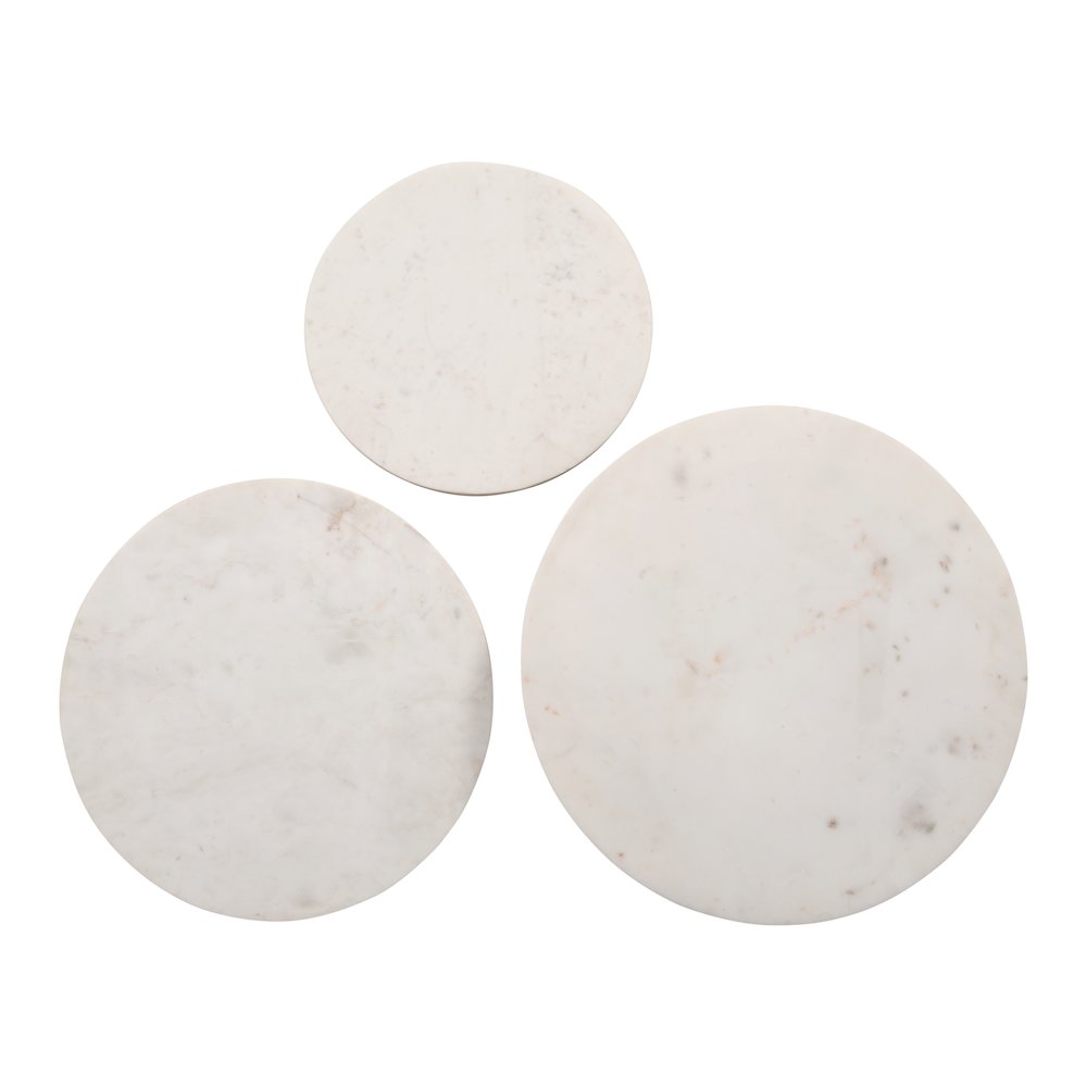 Nolan Marble Top Three Pack Solid Wood Accent Table Set