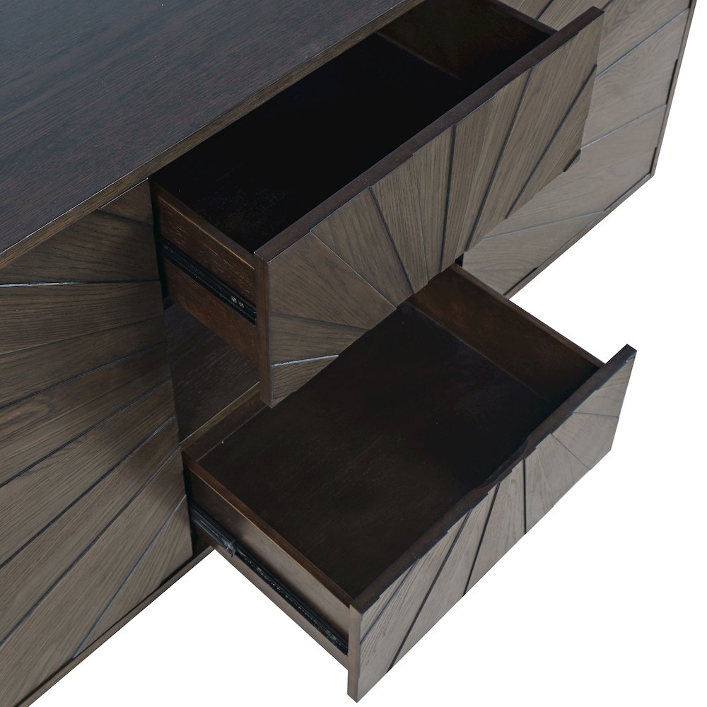 Reece 60" Mid-Century Modern Starburst TV Stand Console Storage Cabinet