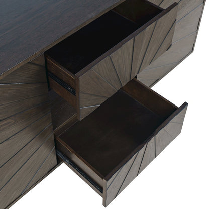 Reece 60" Mid-Century Modern Starburst TV Stand Console Storage Cabinet