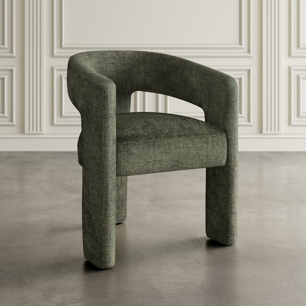 Gwen Modern Luxury Jacquard Fabric Sculpture Armchair - Set of 4