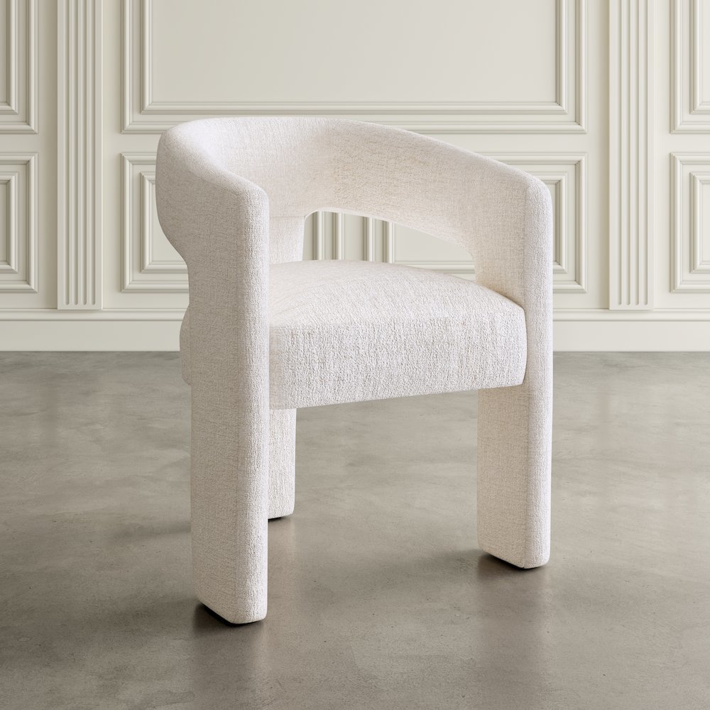 Gwen Modern Luxury Jacquard Fabric Sculpture Armchair - Set of 4