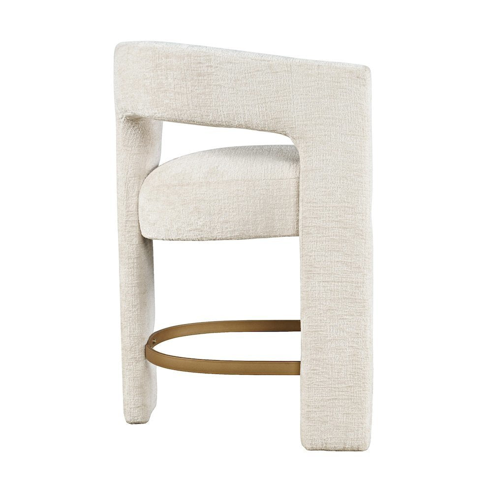 Gwen Modern Luxury Jacquard Fabric Sculpture Counter Stool - Set of 4