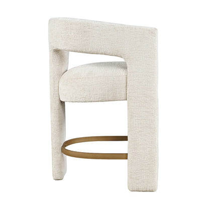 Gwen Modern Luxury Jacquard Fabric Sculpture Counter Stool - Set of 4