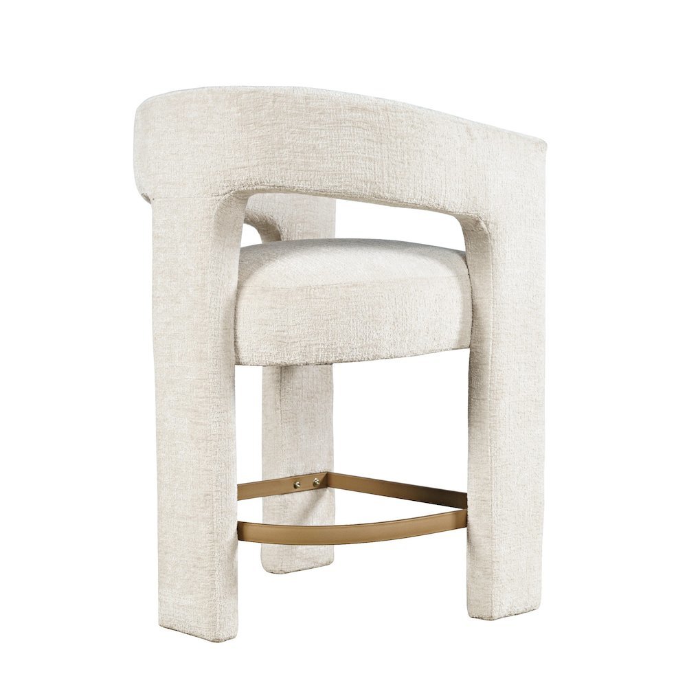 Gwen Modern Luxury Jacquard Fabric Sculpture Counter Stool - Set of 4