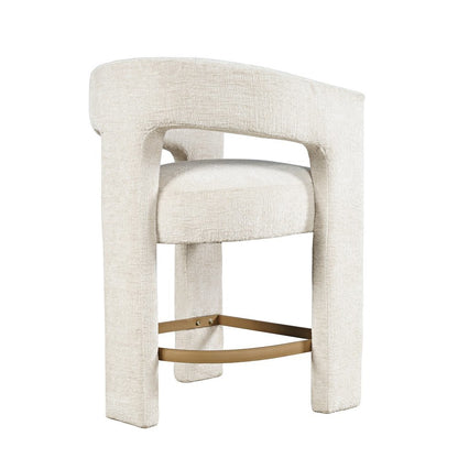 Gwen Modern Luxury Jacquard Fabric Sculpture Counter Stool - Set of 4