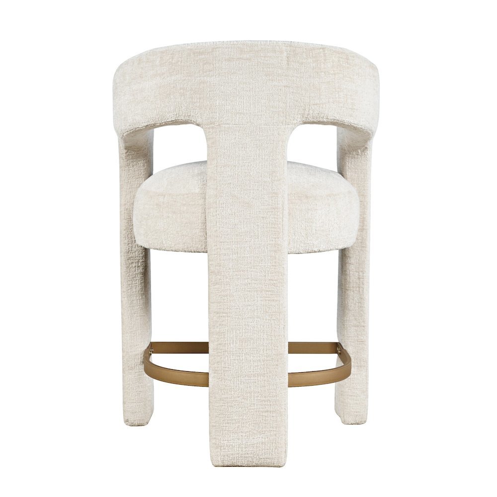 Gwen Modern Luxury Jacquard Fabric Sculpture Counter Stool - Set of 4