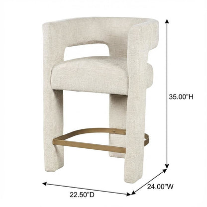 Gwen Modern Luxury Jacquard Fabric Sculpture Counter Stool - Set of 4