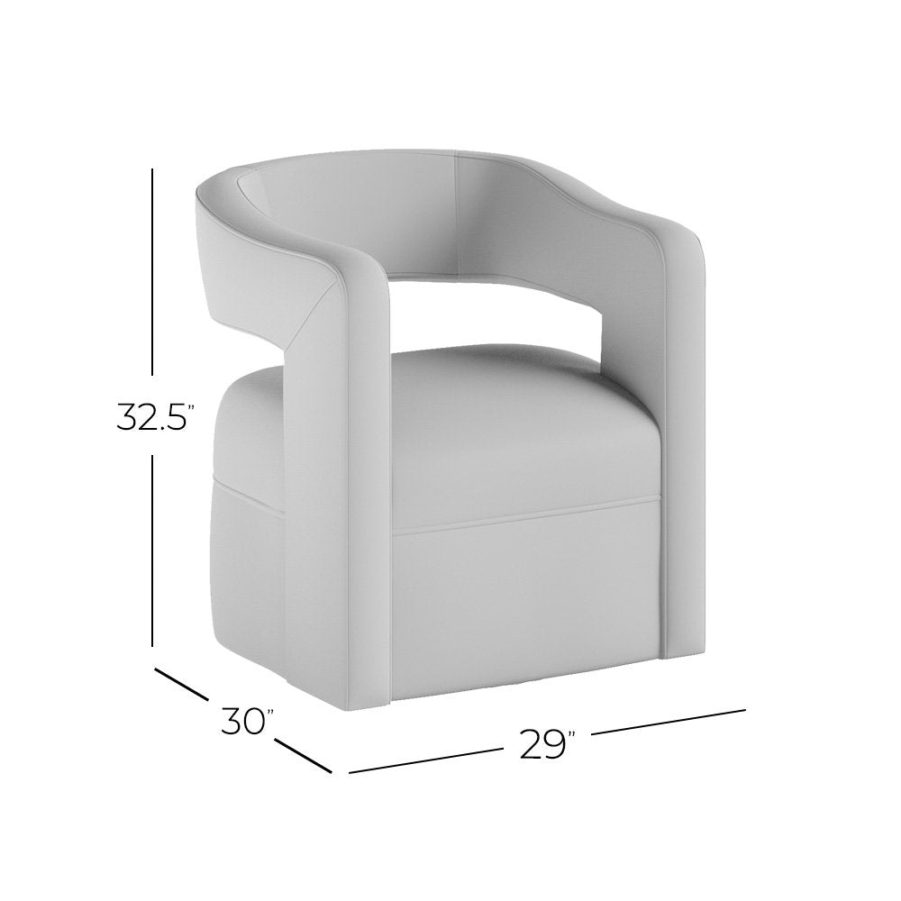Lexy Modern Sculpted Curved Upholstered Swivel Accent Chair