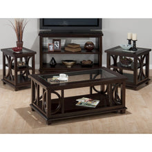 Panama Brown Contemporary Wood and Glass End Table