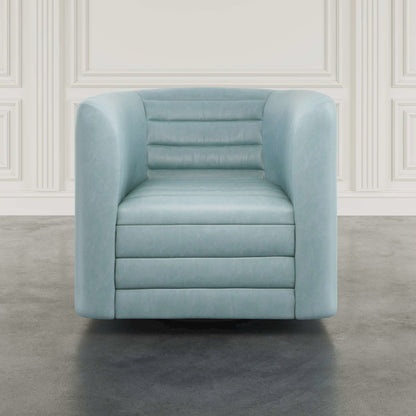 GT Channel Tufted Modern Barrel Accent Swivel Chair