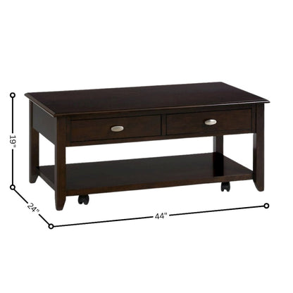 Brown Coffee Table for Living Room, Rectangular Table for Living Room