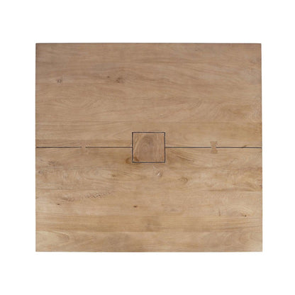 Sequoia 60" Square Rustic Solid Wood Butcher Block Pedestal Dining Table