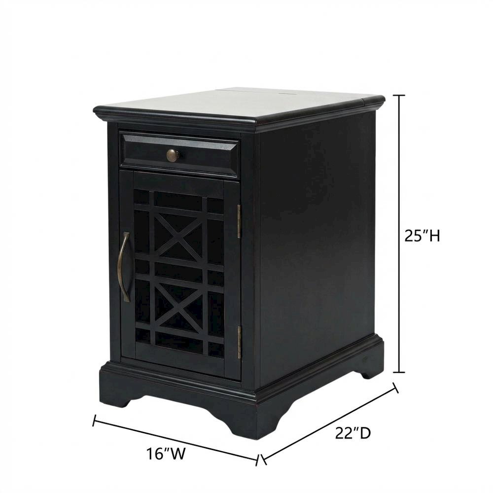 Power Chairside End Table with Outlets, Accent Side Table for Living Room