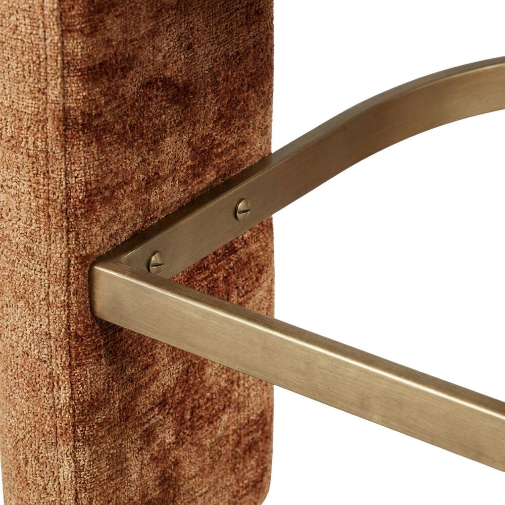 Modern Upholstered Counter Stool, Iron Frame, Rust, Set of 6