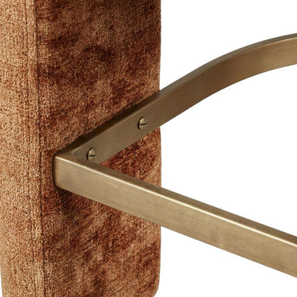 Modern Upholstered Counter Stool, Iron Frame, Rust, Set of 6