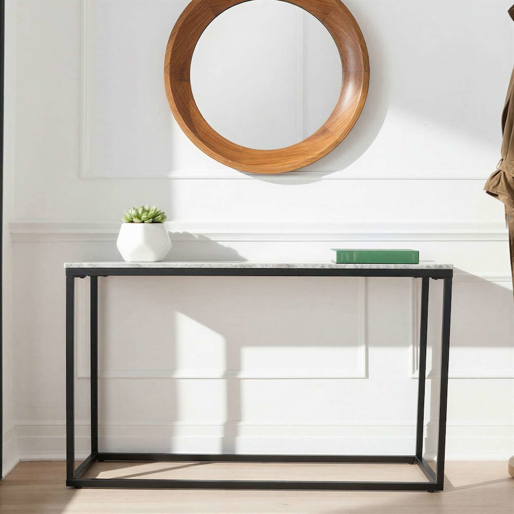 Wynn 50" Modern Luxe Solid Marble Sofa Console Table