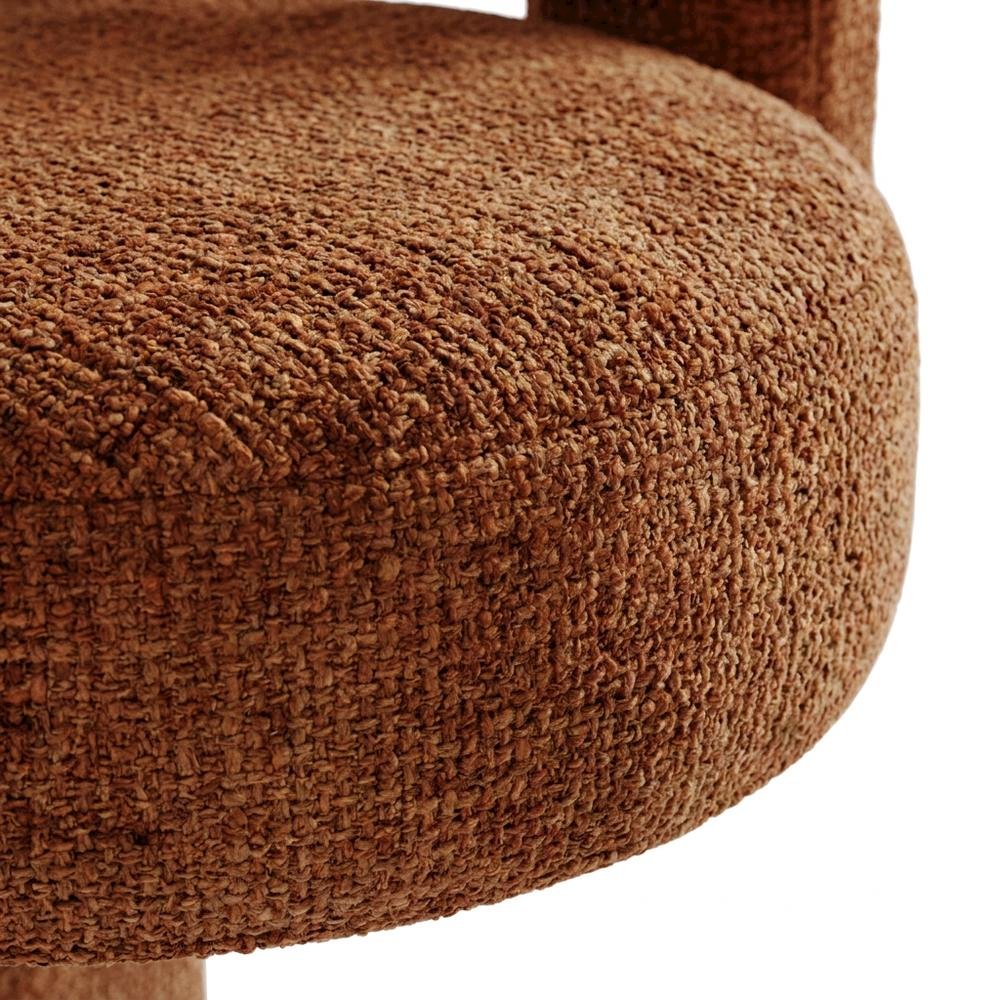 Modern Upholstered Counter Stool, Iron Frame, Rust, Set of 6