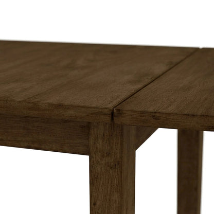 Acacia Veneer Drop-Leaf Kitchen and Dining Table, Traditional, Cherry Brown