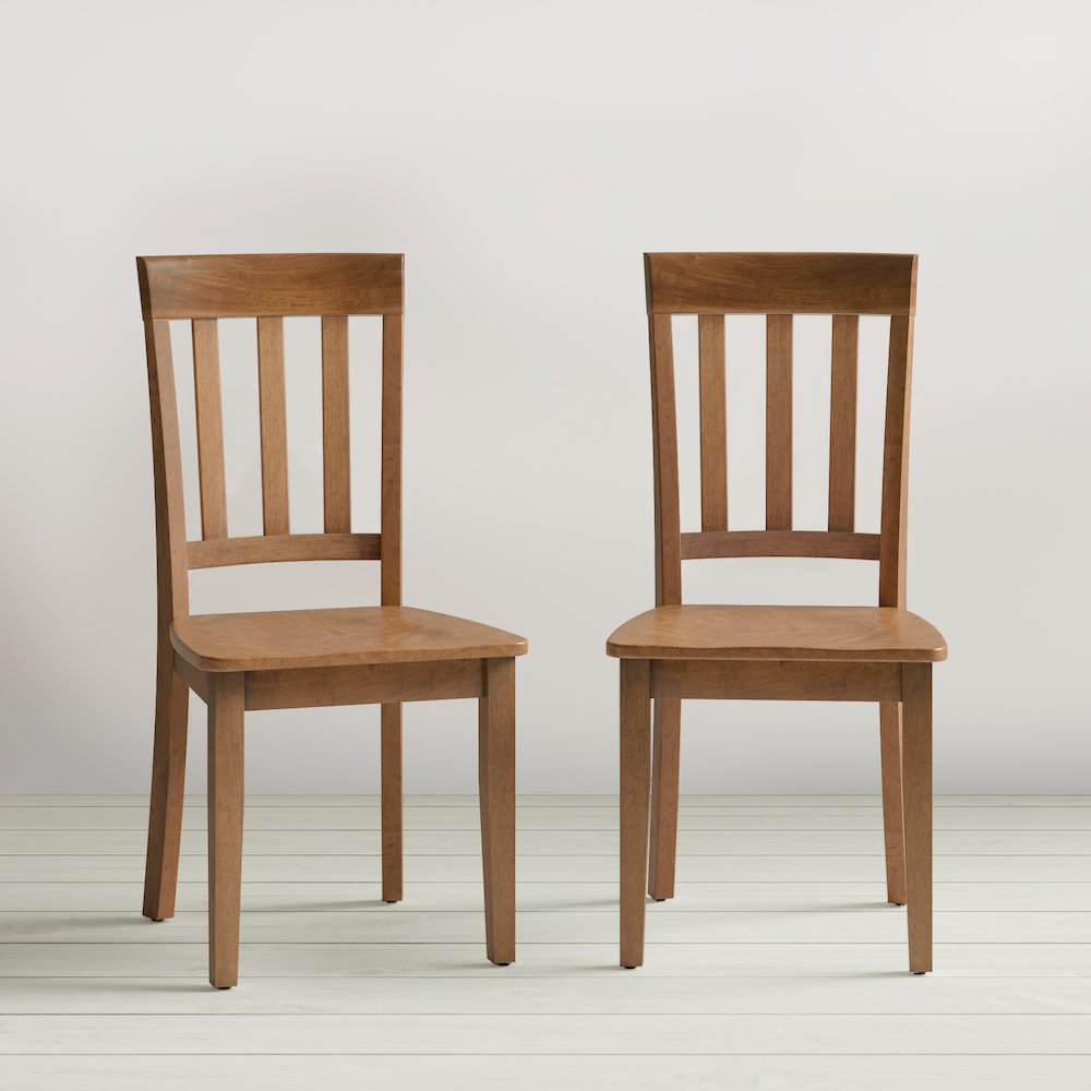 Simplicity Solid Wood Classic Slat Back Dining Chair (Set of 2)