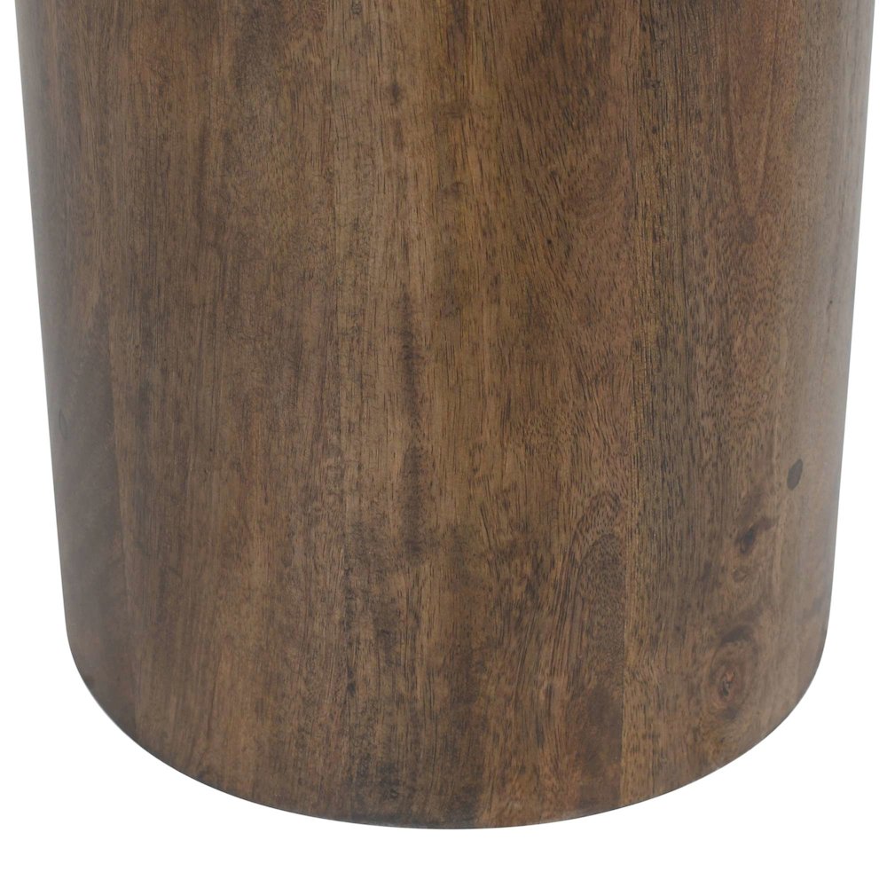 Mandara Global Modern Solid Wood Pillar Chairside Pedestal Square End Table