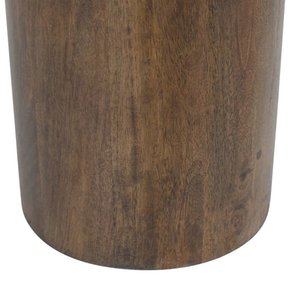 Mandara Global Modern Solid Wood Pillar Chairside Pedestal Square End Table