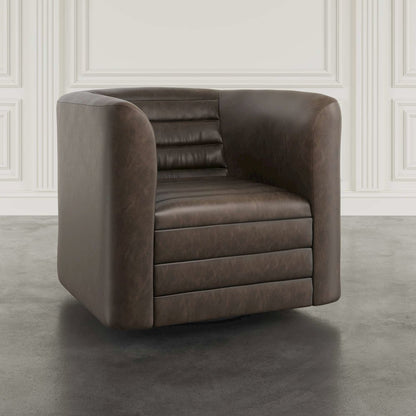 GT Channel Tufted Modern Barrel Accent Swivel Chair