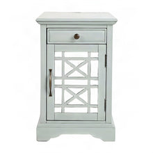Acacia Veneer Nightstand with USB Charging, Drawer, and Door, Earl Grey