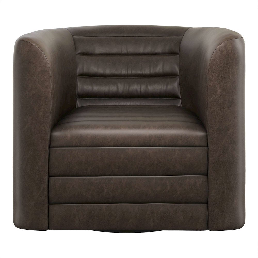 GT Channel Tufted Modern Barrel Accent Swivel Chair